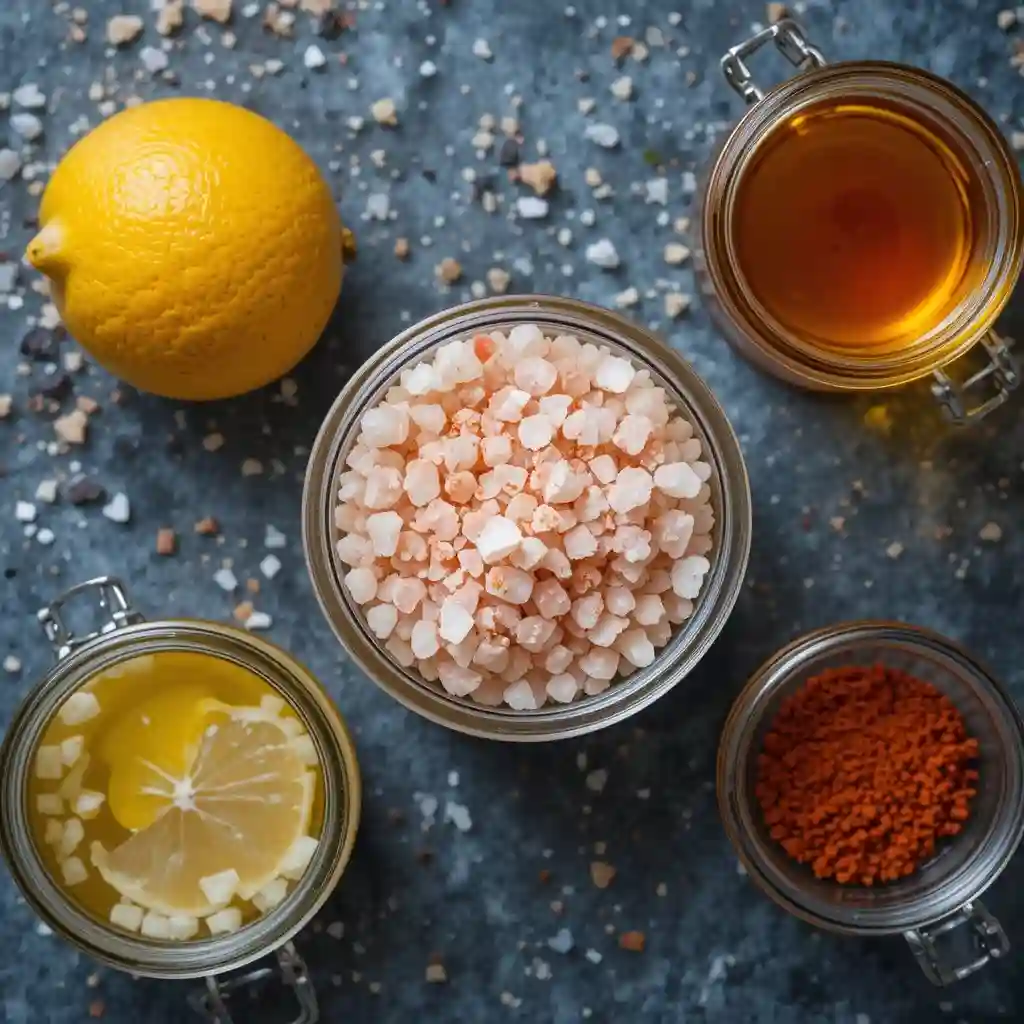 ingredientes de la receta con sal rosada