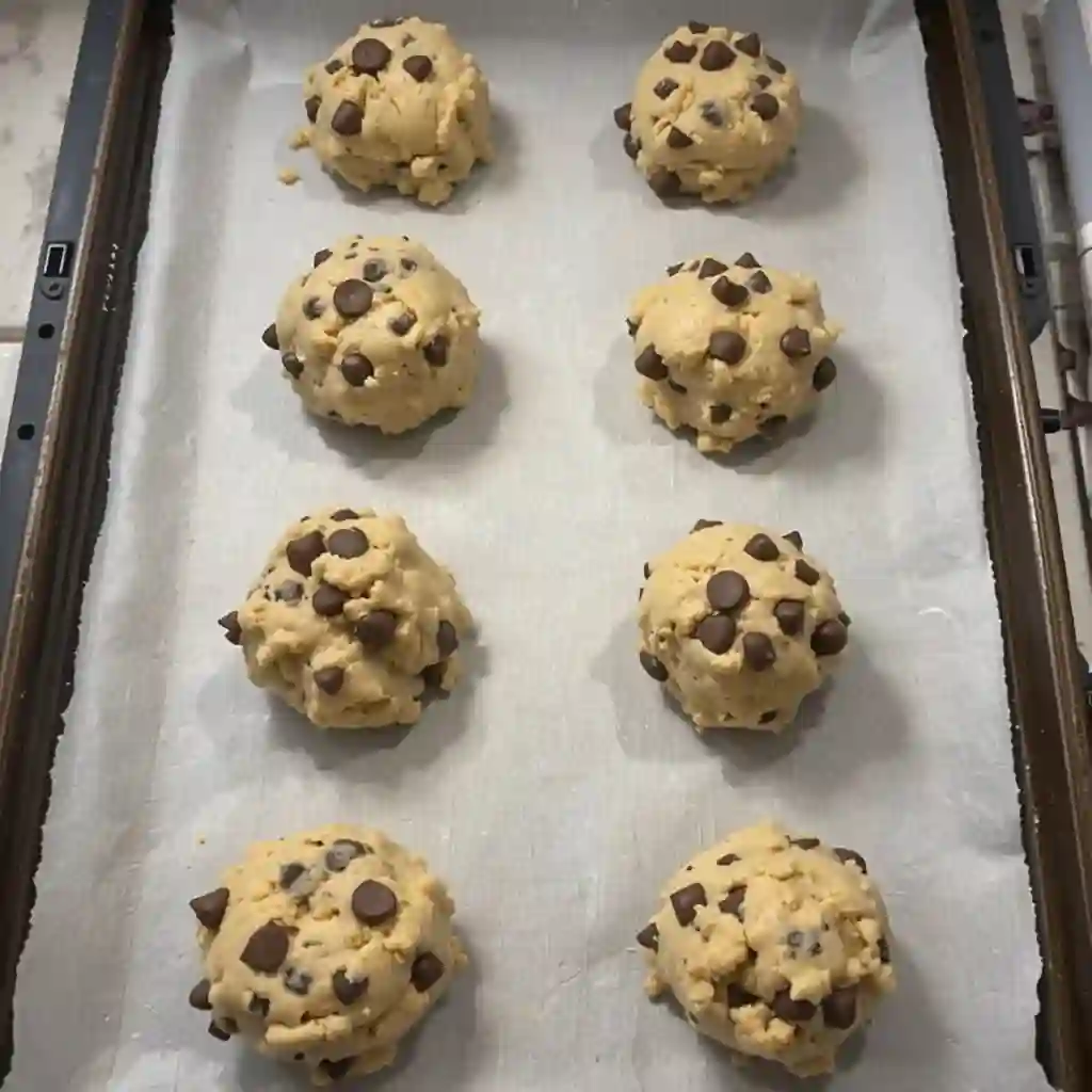Bolas de masa fría para galletas gruesas