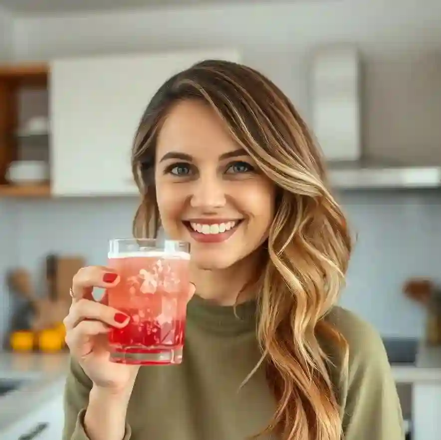 mujer feliz tras usar receta con sal rosada