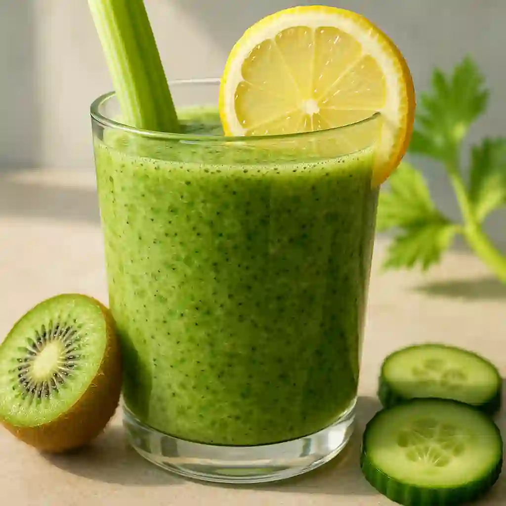 Batido detox de kiwi, pepino y apio