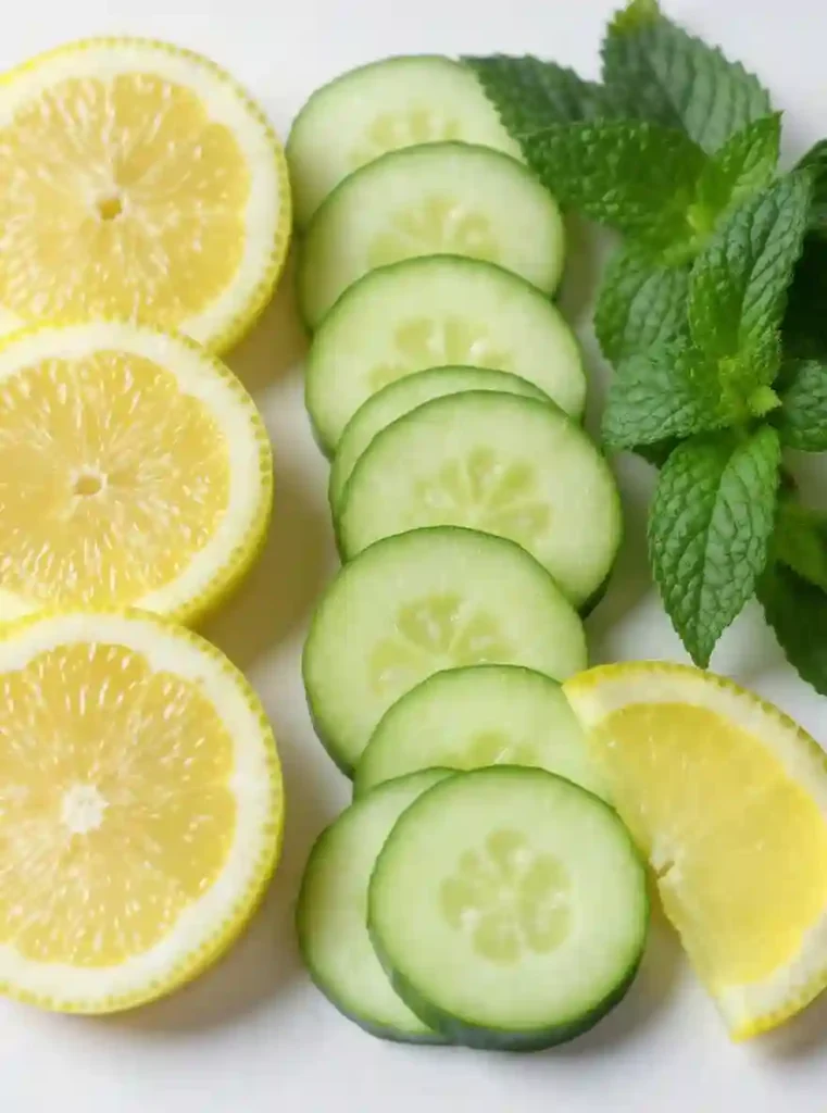 beneficios del agua de pepino, limón y menta