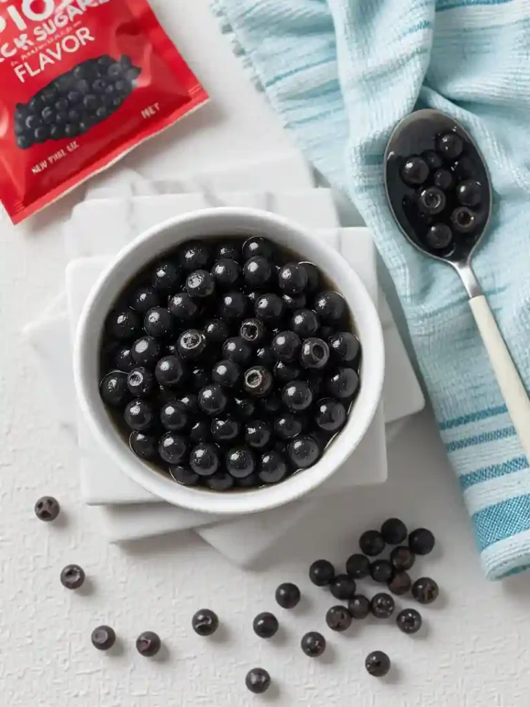 ingredientes para té con leche y chocolate boba