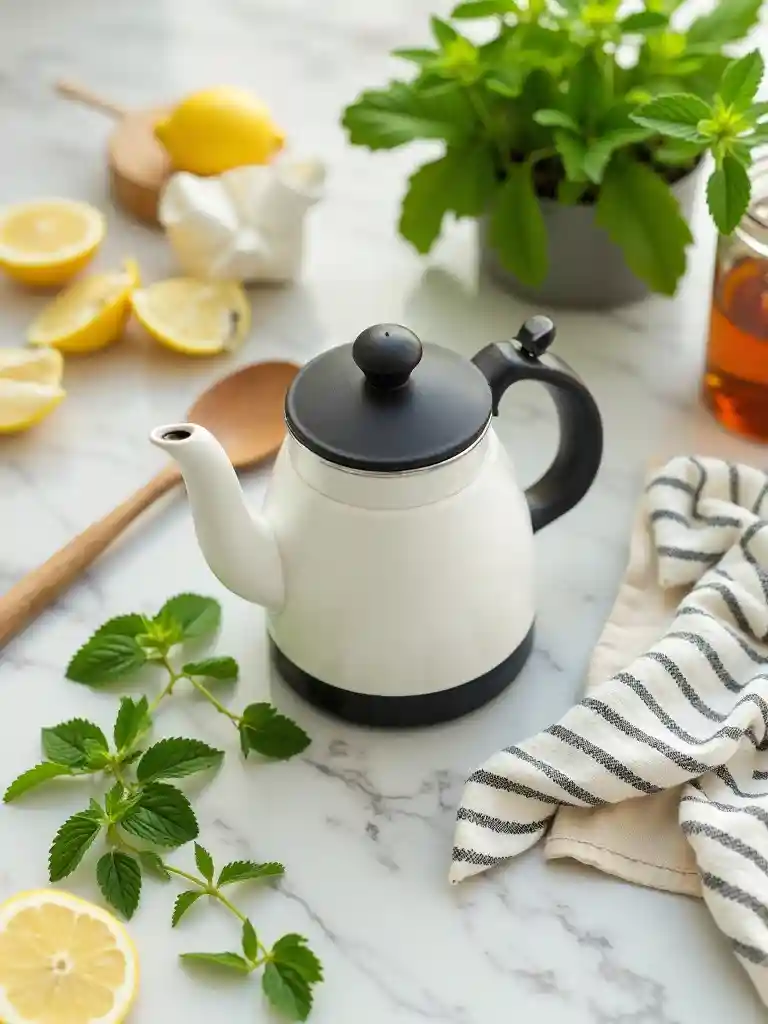 Ingredientes para té verde con menta