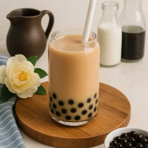 Boba o perlas de tapioca listas para bubble tea