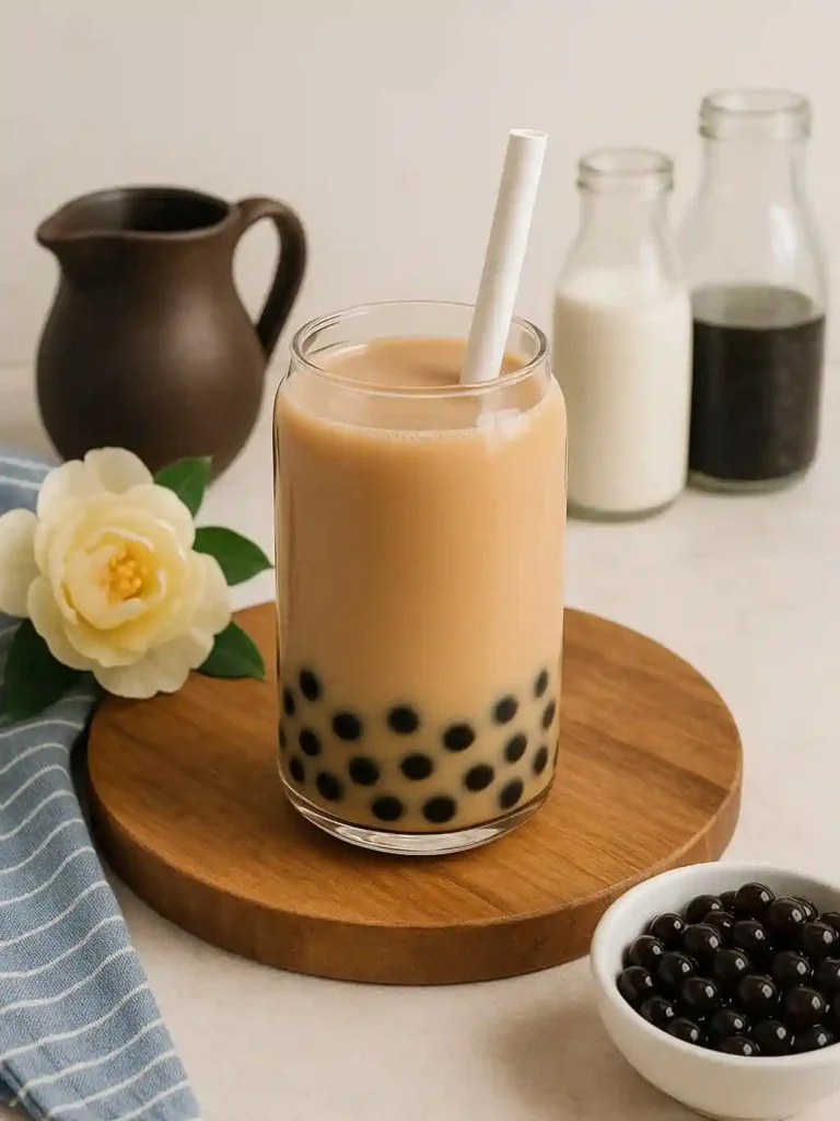 Boba o perlas de tapioca listas para bubble tea