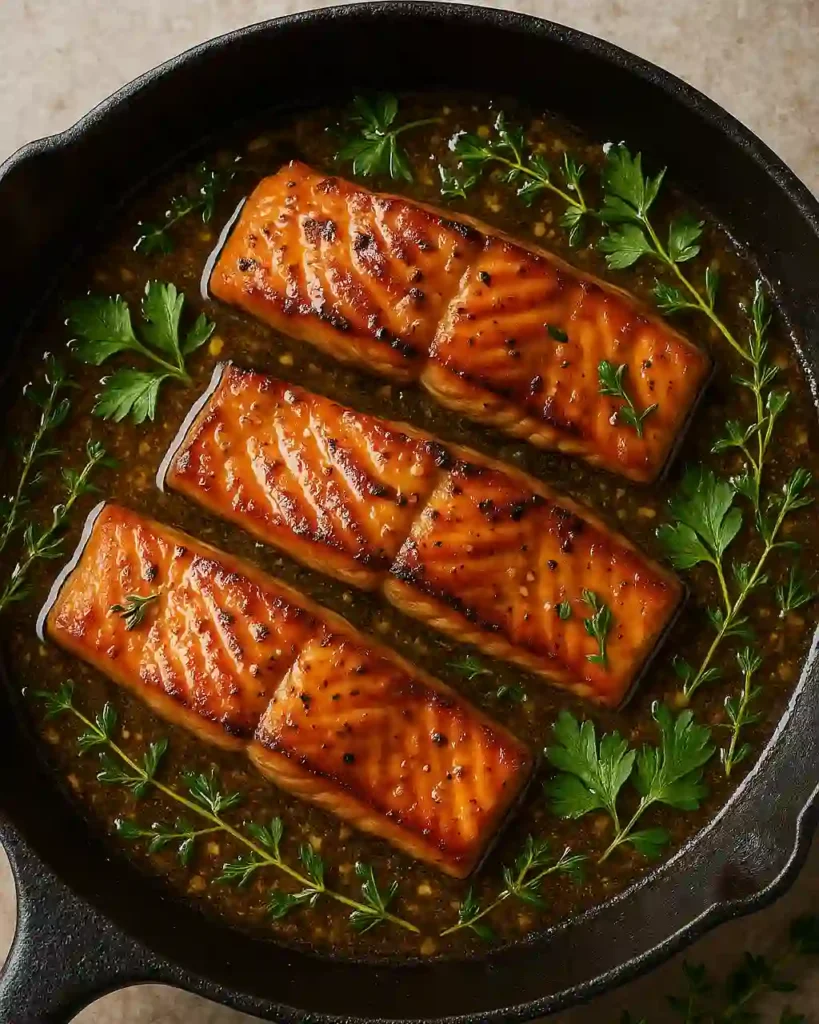 salmón estilo cajún con mantequilla y miel - Filetes de Salmón en Salsa