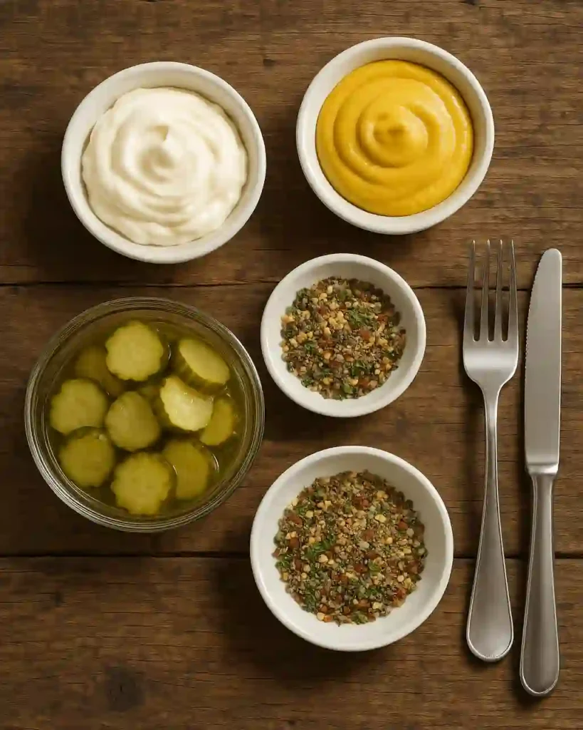 Ingredientes frescos de la salsa Big Mac