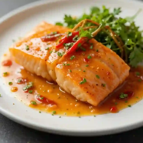 Salmón con salsa de miel picante_2