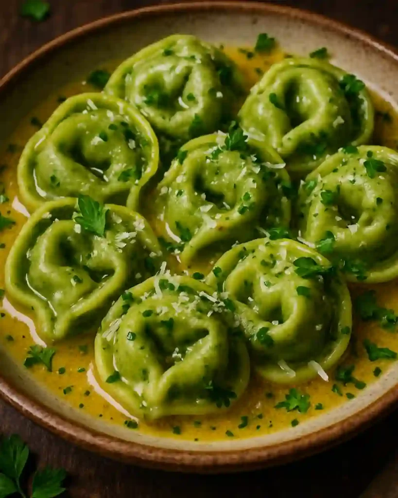 Tortellini de espinacas con gambas en salsa de mantequilla de limón y ajo2