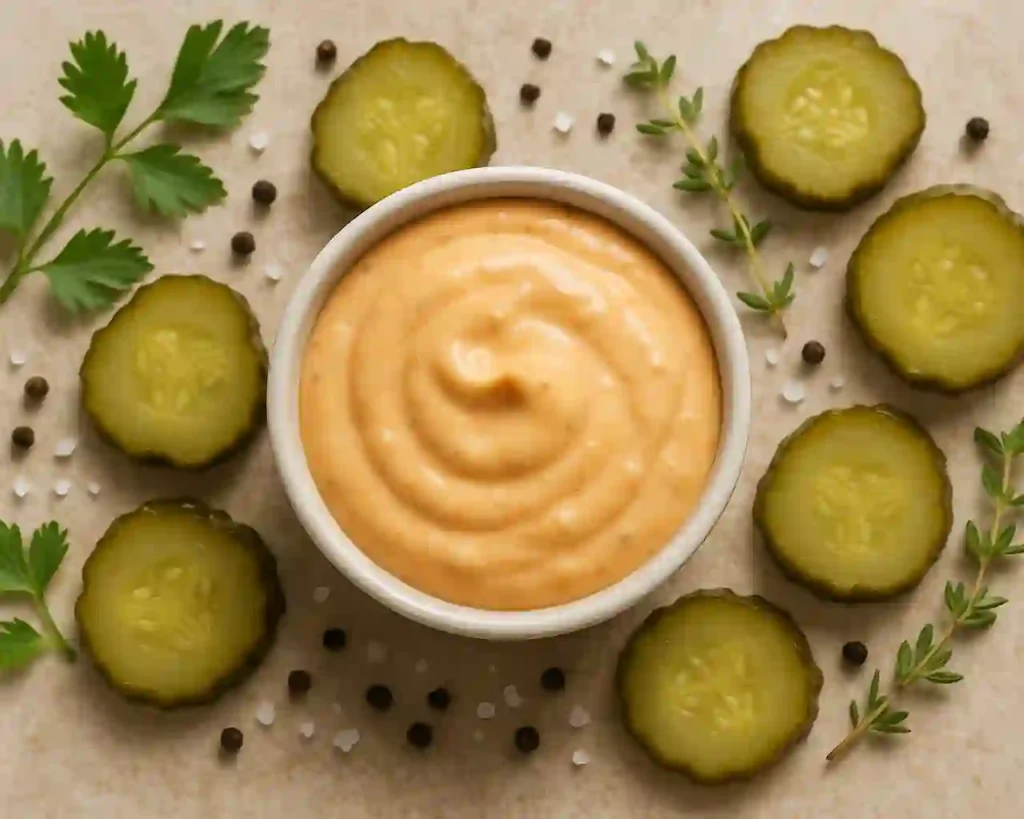 Un bol pequeño de salsa Big Mac cremosa_