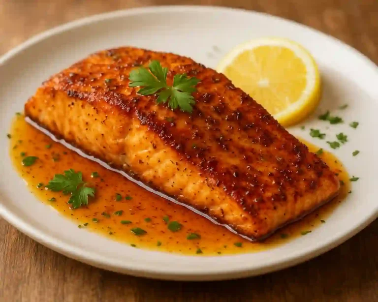 salmón estilo cajún con mantequilla y miel-