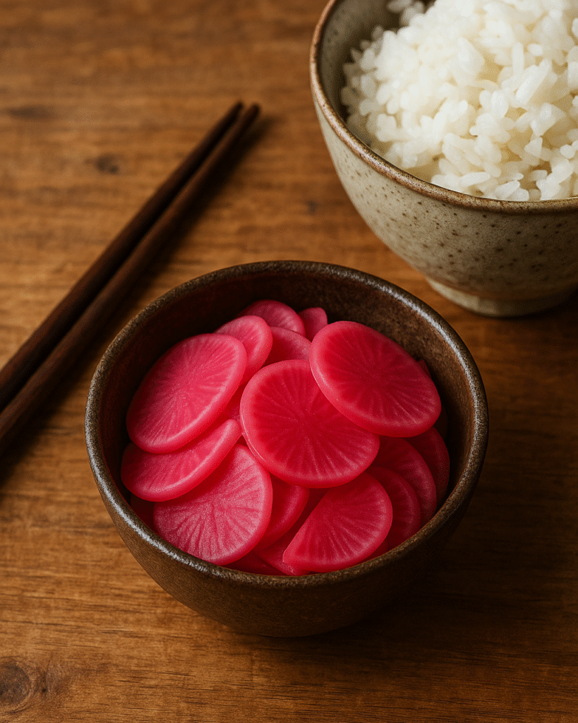Encurtido de Rábano Japonés y Arroz