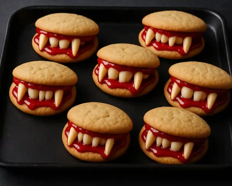Galletas de Halloween con forma de boca de vampiro