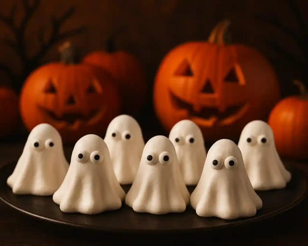 Malvaviscos Fantasma de Halloween caseros listos para servir