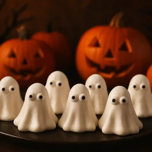 Malvaviscos Fantasma de Halloween caseros listos para servir