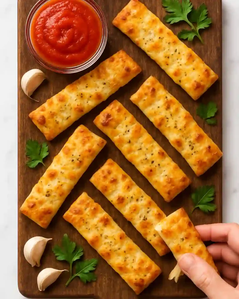 Rollitos de pan con queso, ajo y mantequilla horneados crujientes.