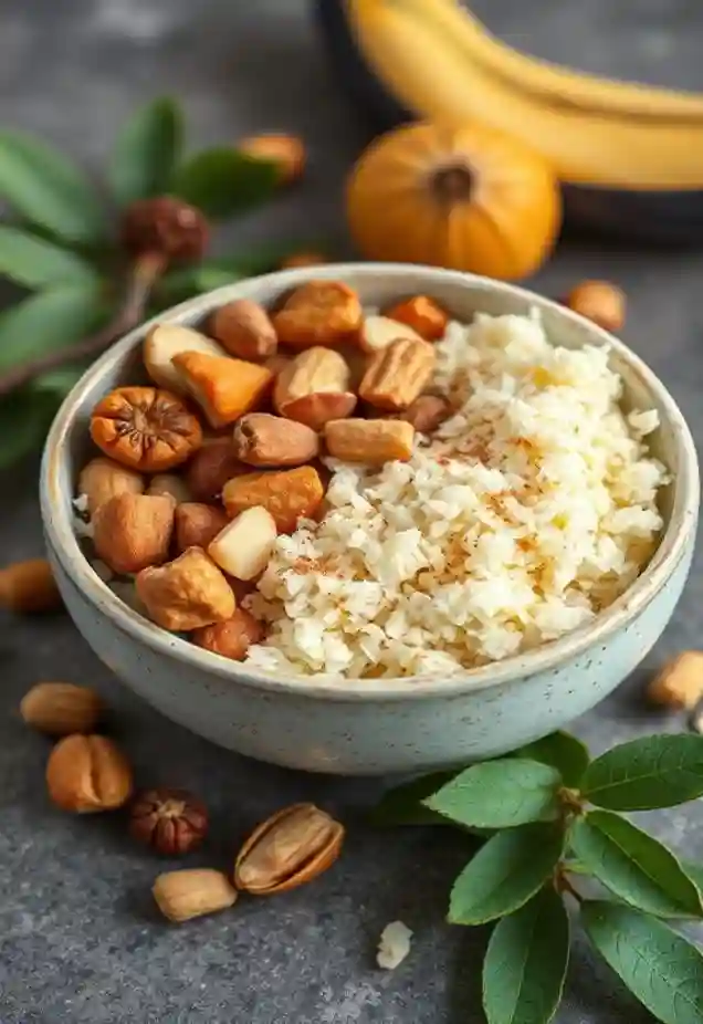 Bowl con almendras, nueces y avellanas, quemagrasas naturales ricos en grasas saludables y proteínas