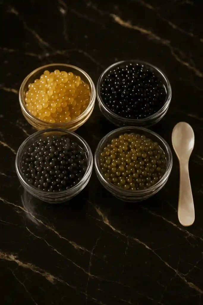 Variedades de caviar: beluga, osetra y sevruga - tipos de huevas de esturión