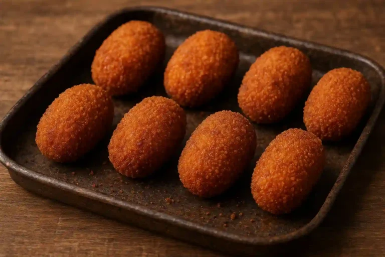 Croquetas de carrillera frescas, doradas y crujientes.