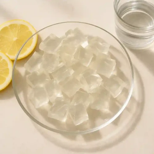 Cubos de gelatina sin sabor para el truco de adelgazar con limón fresco-Gelatina para Adelgazar