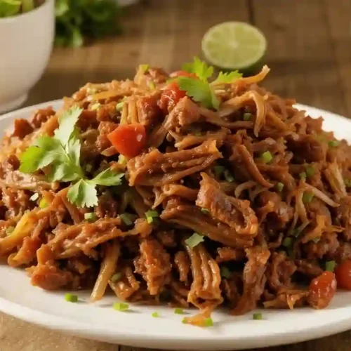 Desayuno completo de machaca con huevo acompañado de tortillas de harina y frijoles